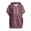Cloak - Colorful Pink Little Flowers Women's Knitted Fleece Cloak With Kangaroo Pocket A7 | Africazone