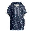 Cloak - Trendy Fashion Polka Dot Pattern On Navy Women's Knitted Fleece Cloak With Kangaroo Pocket A7 | Africazone