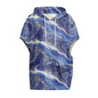 Cloak - Peace Blue Marble Women's Knitted Fleece Cloak With Kangaroo Pocket A7 | Africazone