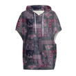 Cloak - Luxury Pink Paisley Bandana Women's Knitted Fleece Cloak With Kangaroo Pocket A7 | Africazone