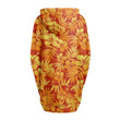Cloak - Orange Tropical Flowers Women's Knitted Fleece Cloak With Kangaroo Pocket A7