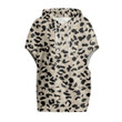 Cloak - White Leopard Skin Women's Knitted Fleece Cloak With Kangaroo Pocket A7 | Africazone