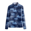 Stand-up Collar T-shirt - Stars and Clouds Dark Blue Women's Stand-up Collar T-shirt A7 | Africazone