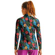 Stand-up Collar T-shirt - Macaw And Hibiscus Flowers Women's Stand-up Collar T-shirt A7