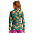 Stand-up Collar T-shirt - Tropical Flowers And Palm Leaves On Women's Stand-up Collar T-shirt A7