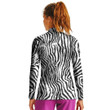 Stand-up Collar T-shirt - Zebra Skin Women's Stand-up Collar T-shirt A7