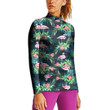 Stand-up Collar T-shirt - Tropical Summer With Flamingo Birds And Flowers Women's Stand-up Collar T-shirt A7