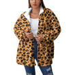 Women's Borg Fleece Stand-Up Collar Coat With Zipper Closure - New Leopard Skin Best Gift For Women - Gifts She'll Love A7 | Africazone