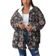 Women's Borg Fleece Stand-Up Collar Coat With Zipper Closure - Tropical Seamless Pattern With Birds Best Gift For Women - Gifts She'll Love A7 | Africazone