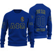 Getteestore Knitted Sweater - (Custom) Alpha Phi Omega (Blue) Letters A31