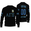 Getteestore Knitted Sweater - (Custom) Alpha Gamma Xi Military Sorority (Black) Letters A31