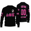 Getteestore Knitted Sweater - (Custom) Delta Phi Chi Military Sorority (Black) Letters A31