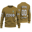 Getteestore Knitted Sweater - (Custom) Pi Mu Phi Military Sorority (Old Gold) Letters A31