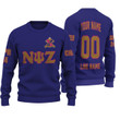 Getteestore Knitted Sweater - (Custom) Nu Psi Zeta Military Sorority (Blue) Letters A31