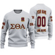 Getteestore Knitted Sweater - (Custom) Sigma Theta Alpha Military Sorority (White) Letters A31