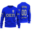 Getteestore Knitted Sweater - (Custom) Omicron Epsilon Pi Sorority (Blue) Letters A31