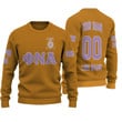 Getteestore Knitted Sweater - (Custom) Phi Nu Alpha Military Sorority (Gold) Letters A31