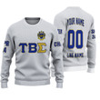 Getteestore Knitted Sweater - (Custom) Tau Beta Sigma Band Sorority (White) Letters A31