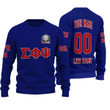 Getteestore Knitted Sweater - (Custom) Sigma Phi Psi Military Sorority (Blue) Letters A31
