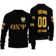 Getteestore Knitted Sweater - (Custom) Theta Chi Psi Fraternity (Black) Letters A31