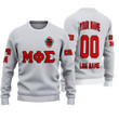Getteestore Knitted Sweater - (Custom) Mu Phi Sigma Fraternity (White) Letters A31