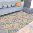 Floor Mat - Colorful 60s 70s Style Retro Vintage Floral Pattern Foldable Rectangular Thickened Floor Mat A7