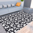 Floor Mat - Butterfly Pattern Black and White Version Foldable Rectangular Thickened Floor Mat A7