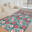Floor Mat - Beautiful Red And White Exotic Tropical Flowers Foldable Rectangular Thickened Floor Mat A7 | Africazone
