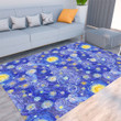 Floor Mat - Glowing Moon On A Blue Sky Foldable Rectangular Thickened Floor Mat A7