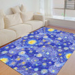 Floor Mat - Glowing Moon On A Blue Sky Foldable Rectangular Thickened Floor Mat A7 | Africazone