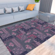 Floor Mat - Luxury Pink Paisley Bandana Foldable Rectangular Thickened Floor Mat A7