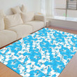 Floor Mat - Natural Blue and White Hibiscus Foldable Rectangular Thickened Floor Mat A7 | Africazone