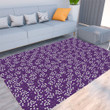 Floor Mat - Pretty White Flowers and Purple Very Harmonious Combination Foldable Rectangular Thickened Floor Mat A7