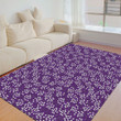 Floor Mat - Pretty White Flowers and Purple Very Harmonious Combination Foldable Rectangular Thickened Floor Mat A7 | Africazone