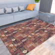 Floor Mat - Hawaiian Style Tribal Motif Fabric Foldable Rectangular Thickened Floor Mat A7