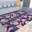 Floor Mat - Pink Flamingos Tropical Flowers Foldable Rectangular Thickened Floor Mat A7