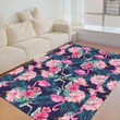 Floor Mat - Pink Flamingos Tropical Flowers Foldable Rectangular Thickened Floor Mat A7 | Africazone
