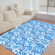 Floor Mat - Tropical Blue Abstract Repeat Pattern Foldable Rectangular Thickened Floor Mat A7 | Africazone