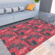 Floor Mat - Pretty Red Paisley Bandana Foldable Rectangular Thickened Floor Mat A7