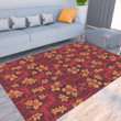 Floor Mat - Hawaiian Tribal Elements And Hibiscus Flowers Foldable Rectangular Thickened Floor Mat A7