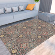 Floor Mat - Seamless Pttern Brown Floral Foldable Rectangular Thickened Floor Mat A7