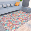 Floor Mat - Seamless Colorful Patchwork Turkish Style Islam Foldable Rectangular Thickened Floor Mat A7