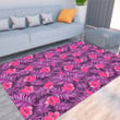 Floor Mat - Tropical Palm Leaves And Hibiscus Foldable Rectangular Thickened Floor Mat A7