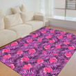 Floor Mat - Tropical Palm Leaves And Hibiscus Foldable Rectangular Thickened Floor Mat A7 | Africazone