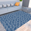 Floor Mat - Youngful White Flowers and Navy Blue Very Harmonious Combination Foldable Rectangular Thickened Floor Mat A7