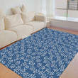 Floor Mat - Youngful White Flowers and Navy Blue Very Harmonious Combination Foldable Rectangular Thickened Floor Mat A7 | Africazone