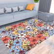 Floor Mat - Tropical Seamless Flowers And Palm Leaves Foldable Rectangular Thickened Floor Mat A7