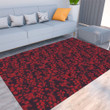 Floor Mat - Vintage Floral Simple and Delicate Red Foldable Rectangular Thickened Floor Mat A7
