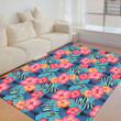 Floor Mat - Tropical Plants And Hibiscus Flowers Foldable Rectangular Thickened Floor Mat A7 | Africazone