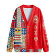 Africa Zone Clothing - Delta Sigma Theta Kente Style V-neck Cardigan A35